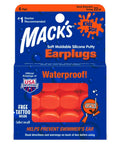 Soft Moldable Silicone Ear Plugs For Kids Size Small Pack Of Six in packaging, orange color, made for swimming and noise reduction