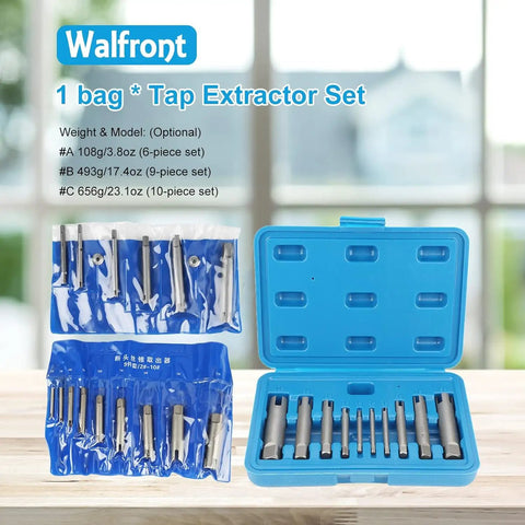 Heavy Duty 20 Piece Tap Extractor Set With 3 4 Flute Design For Removing Broken Taps And Stripped Screws Industrial Grade Steel Screw Remover Kit For Machinists And Mechanics visible in blue case.