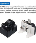 PTC Starter Relay For Refrigerators One Pin Four Point Seven Ohm Overload Protector One Half Horsepower close-up view