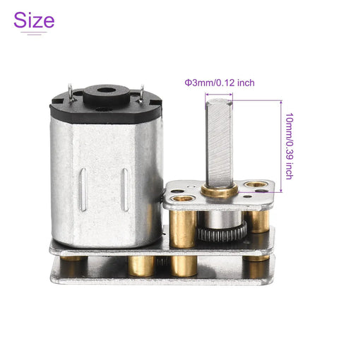 3V Micro DC Gear Motor With 100 RPM 1 To 100 Reduction Metal Gearbox 10mm Output Shaft 3mm Diameter Shaft High Torque