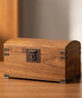 Wooden box with Antique Engraved Latch Hasp Hinges And Box Corner Protectors Hardware Kit For DIY Restoration Projects With Vintage Bronze Finish