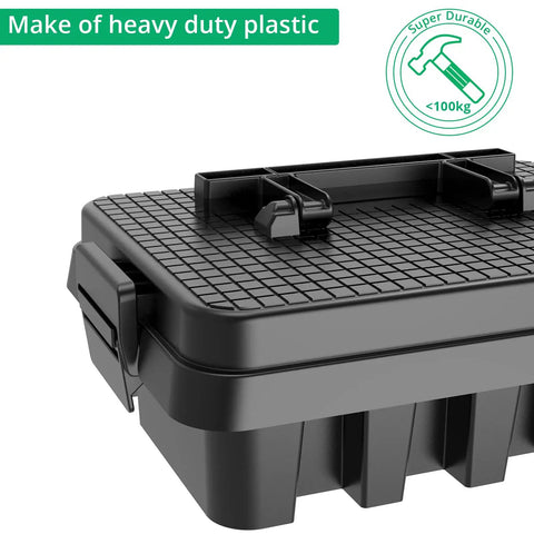 Built Tough Large Outdoor Electrical Box With Handle, Weatherproof IP55 Rated Cord Cover, heavy-duty plastic construction