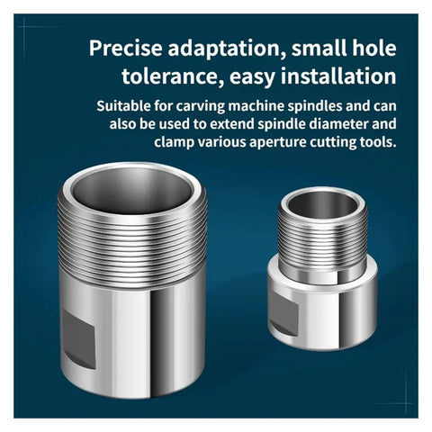 Precision CNC Thread Adapter Collet Chuck Built From Hardened Alloy Steel Offers Rock Solid Rotor Alignment And Hella Tight Grip For Zero Wobble High Speed Work with polished finish and threaded design.
