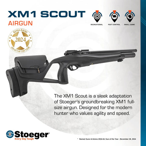 XM1 Scout Compact PCP Air Rifle Caliber Twenty Five With Black Synthetic Stock And Adjustable Trigger Pull