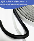 Heavy Duty Butyl Tape Sealant For Headlights And Tail Lights. 8 Mm X 13 Feet Black tape showing flexible butyl rubber construction.