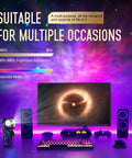 Black Astronaut Space Projector Night Light for Dope Gaming Room Setup with Nebula LED Light on desk setup
