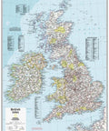 Compact British Isles Wall Map 21 By 16 Inches Front Laminated Glossy Finish Dry Erase Friendly for Planning and Geography