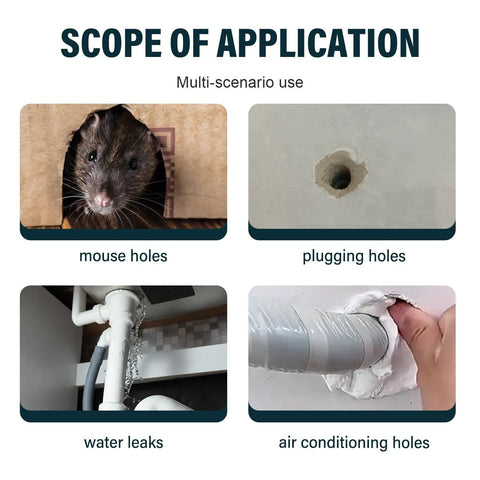 Heavy Duty Waterproof Patching Paste And Dependable Repair Mastic Total Game Changer For DIY Crews fixing mouse holes and plugging water leaks.
