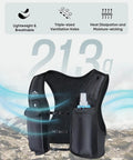 Unisex Hands Free Running Hydration Vest With 500ml Soft Flask, Adjustable Chest Straps, Lightweight, Black Camo