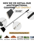Heavy Duty Garden Shovel With 47 Inch 3 Section Telescoping Handle For Moss Removal, Sidewalks, Driveways, Snow And Ice Scraping
