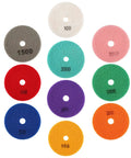 Pro Grade Polishing Pads Set For Wet And Dry Grinding shown in various grits