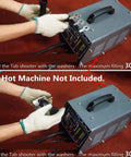 Close-up of filling a Hot Machine not included as part of Auto Body Dent Puller Ring Gun Tool Kit With Reload Ejector and Washer Set.