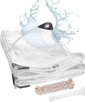 Clear Heavy Duty PVC Outdoor Tarp With Grommets For Weatherproof Coverage, transparent vinyl tarp with grommets and rope
