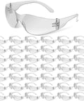 Bulk 100 Pack Safety Glasses Eye Protection Eyewear Clear Lenses For Men And Women shown in clear polycarbonate material