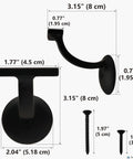 Heavy Duty Handrail Brackets For Stairs 3 Inch Black Metal Wall Mount Supports Tough As Nails Staircase Railing Hardware dimensions with screws