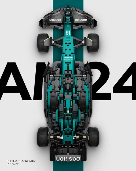 Top view of 1:8 Scale Formula 1 Racing Car Building Kit For Adults With Sick Realistic Detailing And Working Steering Linkage Dope Build And Showpiece Display Model For Home Or Office Decor 2351 Pieces NF10279.