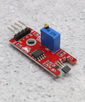 KY 024 Linear Magnetic Hall Effect Sensor Module with adjustable sensitivity potentiometer, analog and digital outputs for microcontrollers.
