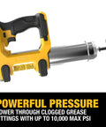 Powerful Cordless 20V Max Grease Gun With 10000 PSI Dual Speed Variable Control LED Work Light 47 Inch Hose Delivers Up To 9 Oz