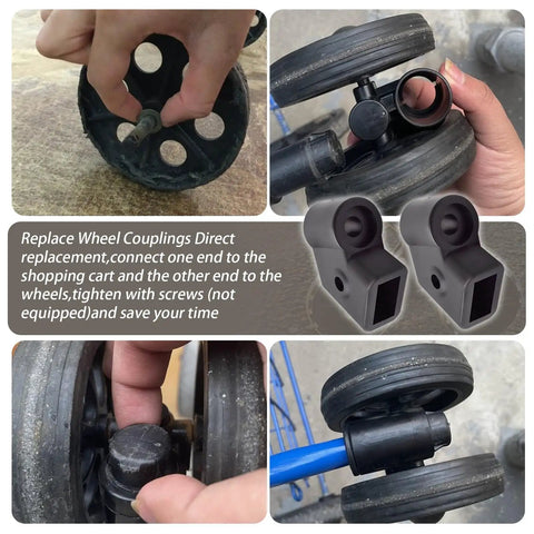 Set Of 2 Replacement Wheel Couplings For Shopping Carts And Utility Carts With 360 Swivel Wheels Heavy Duty Yet Lightweight