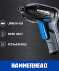 Lightweight 4V Cordless Screwdriver With 9 Bit Set Micro USB Charging Ergonomic Rubber Grip Handy For DIY Furniture Assembly
