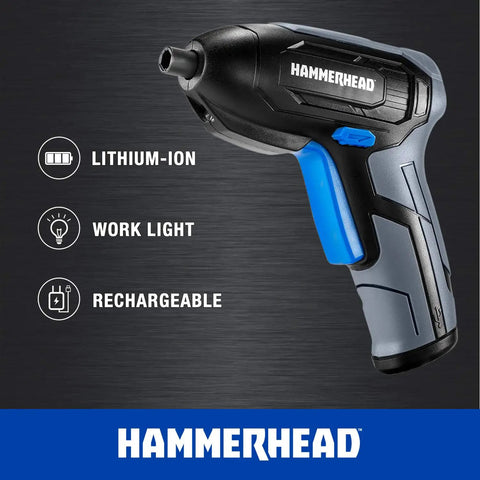 Lightweight 4V Cordless Screwdriver With 9 Bit Set Micro USB Charging Ergonomic Rubber Grip Handy For DIY Furniture Assembly