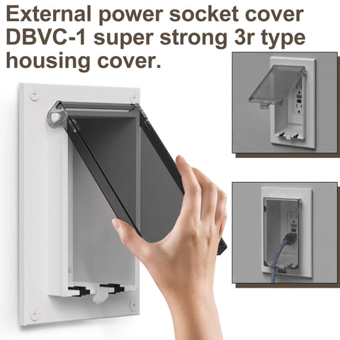 Straight Up Tough Extra Duty One Gang Vertical Outdoor Outlet Cover Compatible With Arlington Boxes Durable Weather Resistant Shield for Backyard Patio or Driveway with hand opening cover.