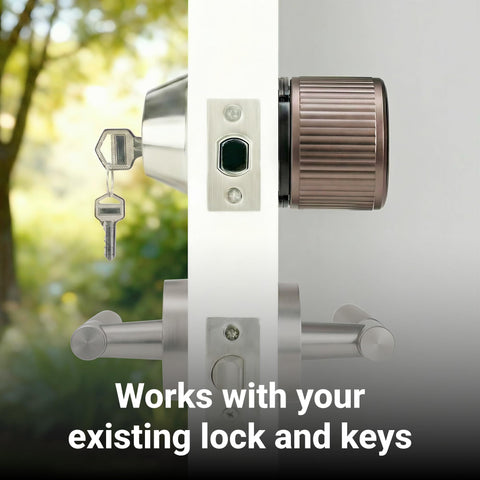 Smart Lock Retrofit For Your Deadbolt In Minutes With Built In Wi Fi Keyless Entry, App Remote Control, Auto Lock, Door Ajar Alerts