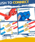 Heavy Duty One Inch Push To Connect Ball Valve With Slick Snap Fast Shut Off Operation For Stress Free Hot Cold Water Plumbing Upgrades That Works Like A Charm For Handymen And Seasoned Pros Alike Pack Of Thirty Pieces installation steps, showing cutting, marking, and fitting ball valves.