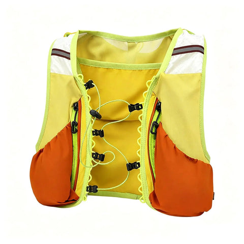 Trail Ready Hydration Running Vest With Lightweight Pack, Breathable Mesh Back Ventilation, Reflective Pockets, Front View