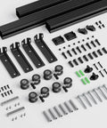 10 Foot Double Barn Door Hardware Kit Box Rail Wall Mount Exterior Beefy Heavy Duty Aluminum Track Supports Up To 330 Lbs components