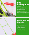 Hand Push Garden Seeder For Row Crops with PVC sowing box and push-pull handle, adjustable depth 0-5cm, spacing 3-50cm.