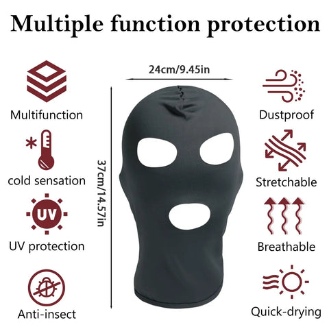 Two Pack 3 Hole Balaclava Ski Mask For Men And Women, Dope Ultra Thin Full Face Cover With Eye And Mouth Openings, Black