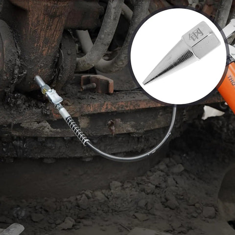 Five-Piece Steel Grease Nozzle Replacement Tips Kit For Equipment And Machinery in use on industrial equipment