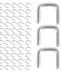 Bulk 4000 Piece Aluminum U Shaped Sausage Casing Clips And Nail Clippers For Rapid Batch Production showing U-shaped clips and nails.