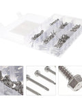 Stainless Steel Self Tapping Screws Set With Washer Head And Self Drilling Design Rust Resistant Pro Grade Kit For Home Repair And Furniture Making 210 Piece Assortment In Durable Plastic Case