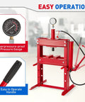 10 Ton Heavy Duty H Frame Hydraulic Press For Garage And Shop With Adjustable Table Height And Included Plates, Ideal For Bending, Straightening, Bearings And U Joint Installations