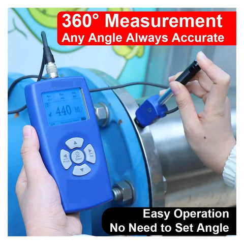 Hardness Tester Durometer For Steel And Metal With Dual Coil Digital Probe And Multiple Probe Options, Converts To HRA HRB HRC HL HV HB HS, Anti Interference, Pro Grade Precision, Fast Easy Calibration handheld unit measuring steel pipe hardness