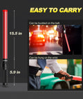 6-Piece 21-Inch Traffic Control Wand With 3 Flashing Modes Safety Baton Light for easy carrying by parking guides