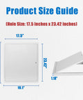 Rugged 18x24 Metal Access Panel For Drywall And Ceiling, Heavy-Duty 1.0 Mm Thick Aluminum Cover, dimensions 17.5x23.42 inches
