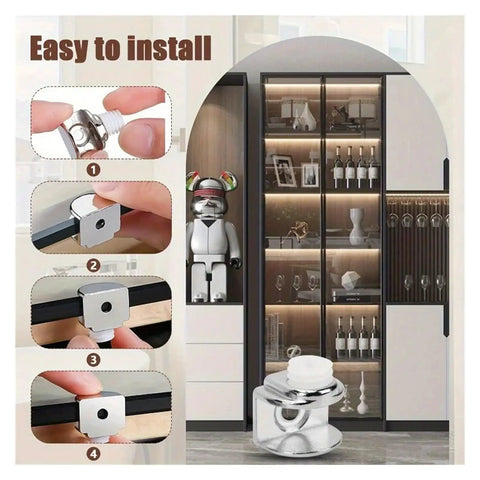 Installation guide for Heavy Duty Glass Shelf Support Clips With Adjustable Zinc Alloy Clamps For 4 To 9 Mm Glass Screws Included