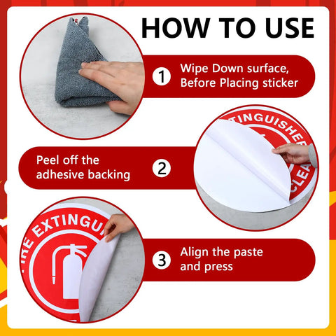 Set Of Ten Non Reflective Fire Extinguisher Keep Area Clear Floor Stickers Nailed Down Safety Zone Markers No Sweat Install Heavy Duty Quick Grip Bond Designed To Rock Solid On Concrete For Warehouses And Shops