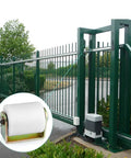 Two Pack Slide Gate Guide Roller For 3 Inch Gates, Nylon Gate Roller With C Bracket installed on green sliding gate