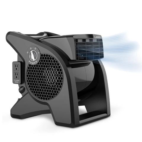 High Velocity Floor Fan 15 Inch Blower With 375 CFM Pivoting Utility Air Mover showcasing side view and speed controls