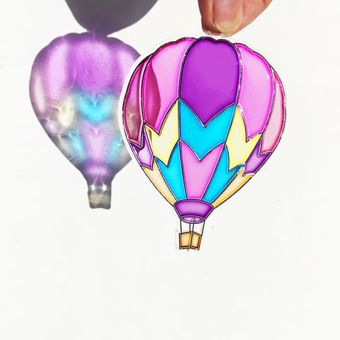 30 Set Hot Air Balloon Sun Catcher Craft Kit For DIY Window Art Easy Setup Family Fun Kid Friendly with vibrant colors