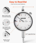 Pro Grade Dial Indicator and Bore Gauge Set for Lathe and Milling Work, 2.4-inch dial, 0.001 inch precision, clear scales