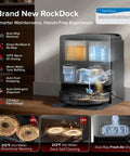 RockDock station with Saros 20 Robot Vacuum and Mop, showing internal features like auto mop removal and air drying.