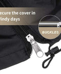 Zipper detail on All Weather Yard Saver Swing Cover For Three Seaters And Garden Hammocks, UV Resistant and Water Repellent, 420D Oxford Fabric