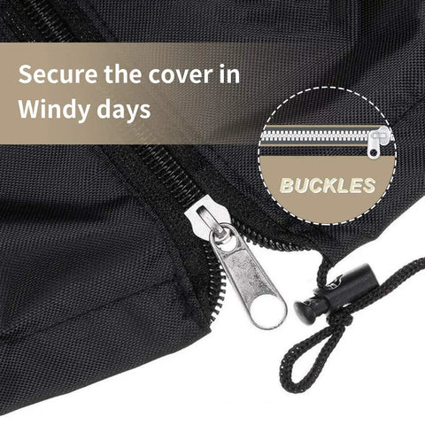 Zipper detail on All Weather Yard Saver Swing Cover For Three Seaters And Garden Hammocks, UV Resistant and Water Repellent, 420D Oxford Fabric