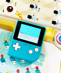 Retro Coding Arcade Handheld Console For MakeCode And Python, DIY Game Machine For STEM Education Learn Block Coding And Python With A Big Screen, Easy Game Creation For Teens And Makers, Super Fun Legit Learning. blue handheld console with screen and buttons