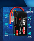 3S LiPo Battery 2200mAh 80C 11.1V Shorty Battery Pack With Soft Case EC3 Connector, specifications and features displayed